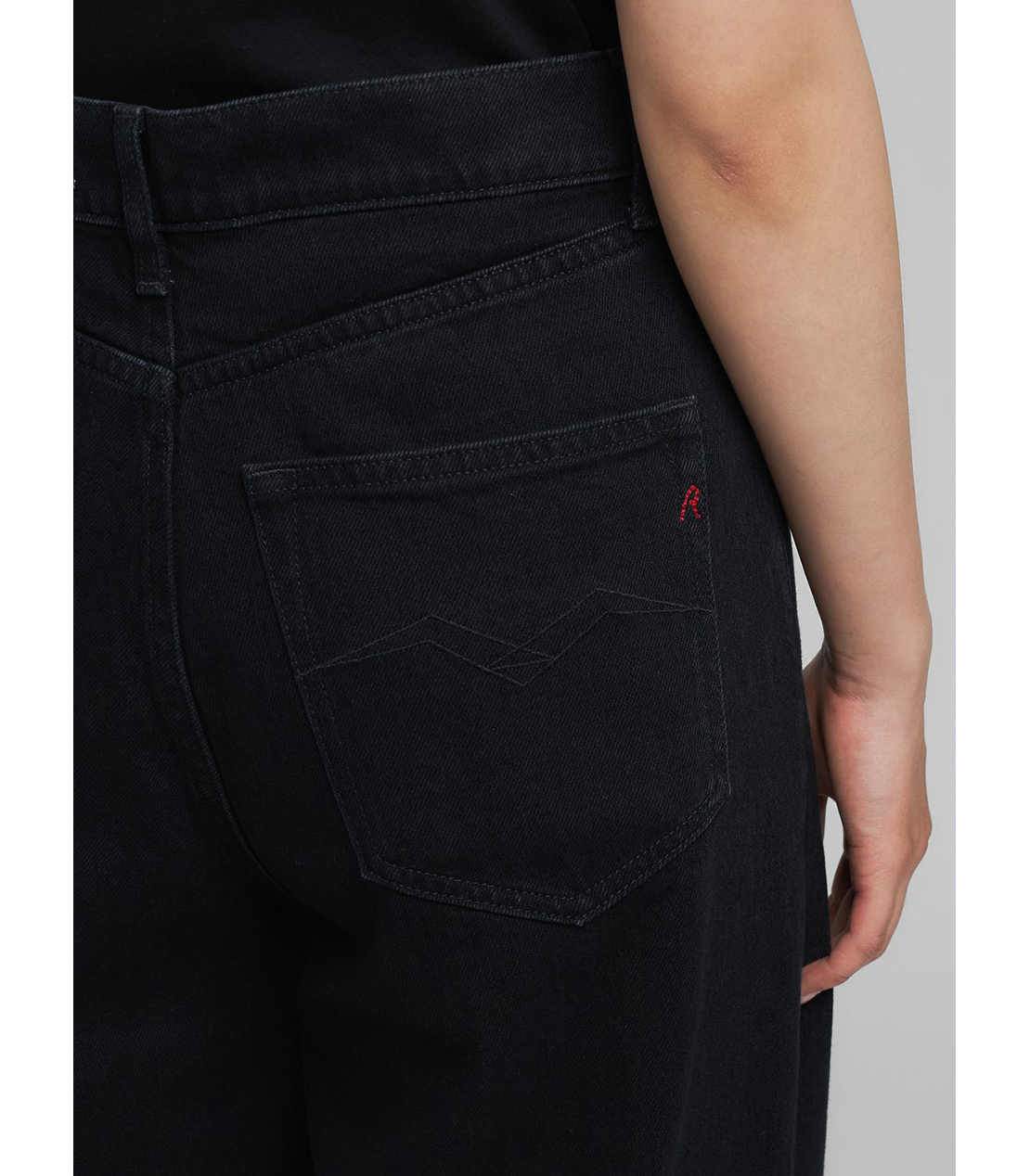 ワイドレッグNALAJAブラックオーバーダイデニム 詳細画像 ブラック 7